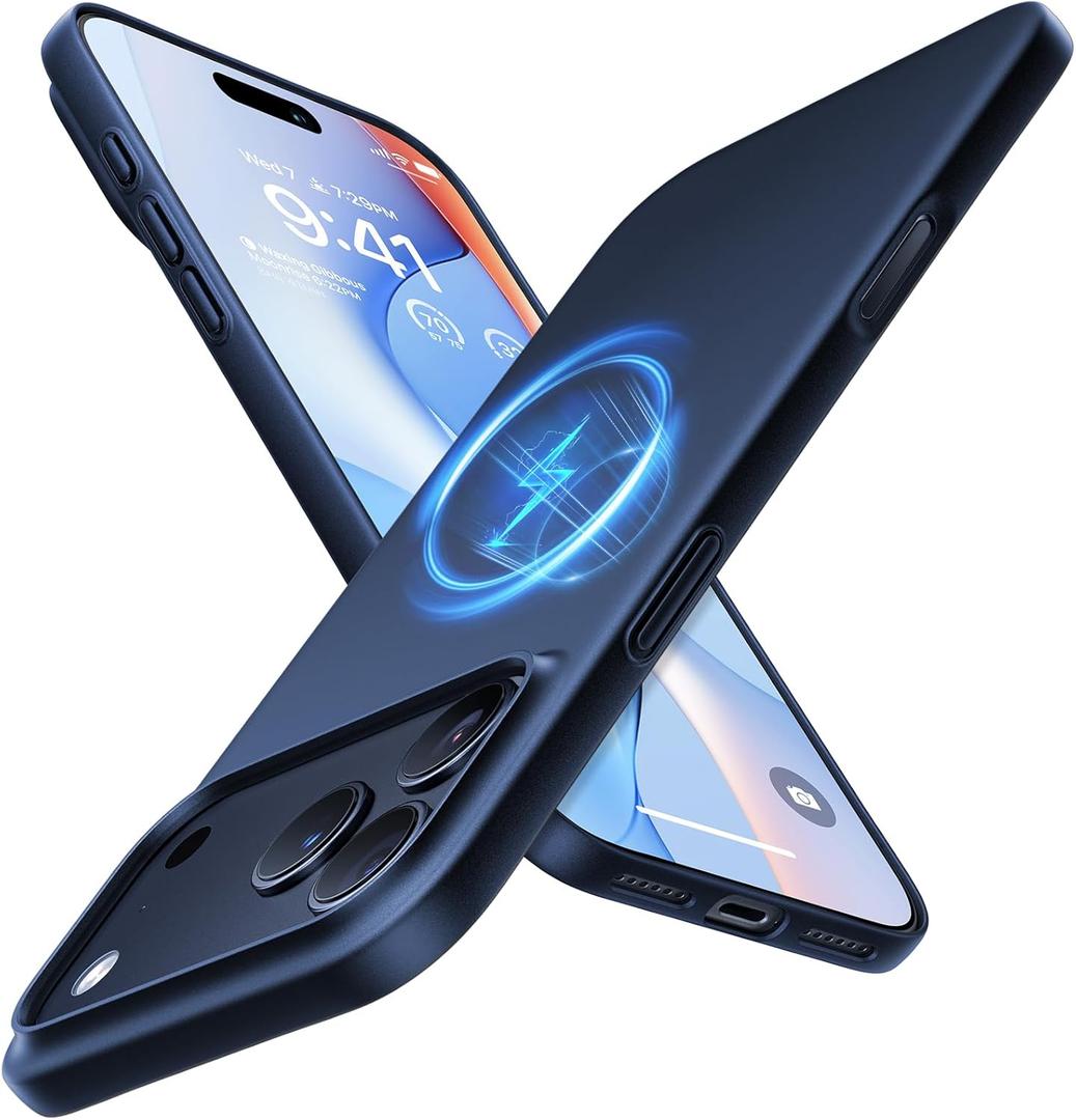 TORRAS Magnetic Slim-Fit for iPhone 17 PRO MAX Case, Ultra-Thin 17 ProMax Phone Case Compatible with MagSafe, Light Anti-Scratch Matte Hard PC Bayer 6.9 inch OriginFit, Deep Blue