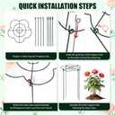 Peony Cages and Supports 4 Pack, 13" Dx24 H Grow Through Plant Supports, Heavy Duty Metal Plant Support Cage for Outdoor Flowers, Tomatoes, Hydrangeas, Cucumbers & Strawberries