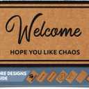 Barnyard Designs Natural Coco Coir Heavy Duty Backing Doormat - Large Cute Non-Slip Front Door Welcome Mat for Outside Entrance or Porch Entry, Brown (17x30, Chaos) (1'5" x 2'6" (Rectangular))