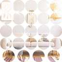 Cindeer Set of 24 Acrylic Round Mirror Plate Circle Mirror Trays Wedding Baby Shower Party Centerpieces for Tables Self Adhesive Non Glass Stickers for Home or Wall Candle Crafts Decor(16 Inch)