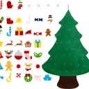 Felt Christmas Tree - Toddler Christmas Tree, Children Activity Craft with String Lights, Winter Holiday Ornaments Trees Set for Parties Classroom Living Room Outdoor Wall Window Decorations