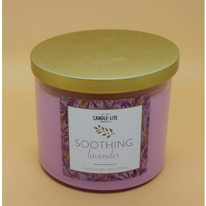 Candle-Lite 3-Wick Candle Soothing Lavender 14 ounces