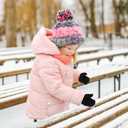 WLLHYF 2 Pair Baby Mittens Black Winter Warm Elastic No Scratch Soft Gloves Breathable Toddler Mittens for Boys Girls Kids (Black)