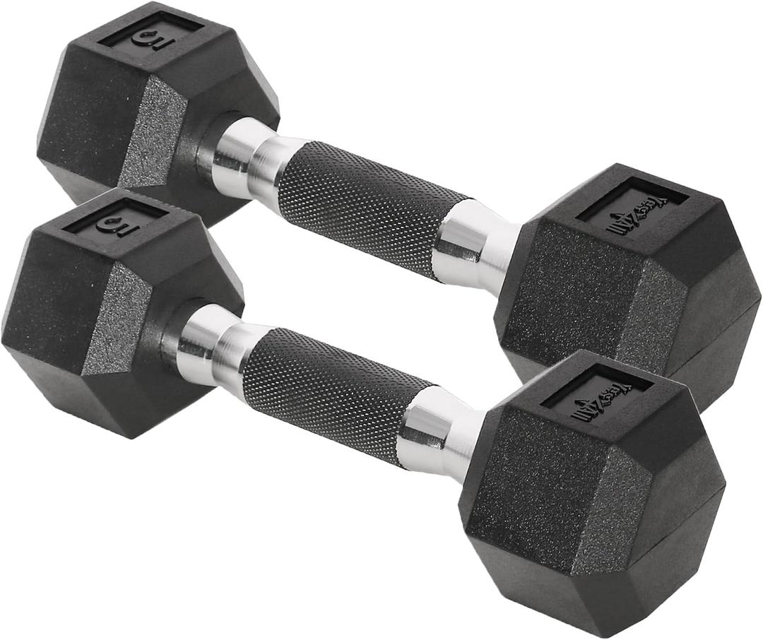 Dumbbell Hex - Rubber Grip - 5lbs - Pair