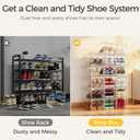 Pinkpum Upgraded Hard Shoe Storage Box 12 Pack X-Large Fit Size 12, Thicken & Sturdy Clear Plastic Stackable Shoe Organizer Box Closet, Sneaker Storage Display Case Holder Bins with Magnetic Door