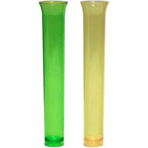 Party Essentials Party Supplies Plastic 1.5 Ounce Test Tube Shot Glasses for Liquor, Whiskey, Tequila, Vodka, 15-Count, Gold & Green