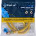 Eastman 48 Inch x 1/2 Inch OD Flexible Gas Line Connector with (2) 1/2 Inch MIP Fitting Ends for Natural Gas and Liquid Propane, Stainless Steel, Yellow, 20YE505048B