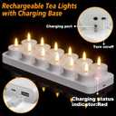 GenSwin 12 Rechargeable Tea Lights Candles with Charging Base and Remote Timer, Flameless LED Tealight Candles Battery Operated Halloween Fall Wedding Table Centerpieces (1.57 x 1.85)