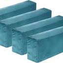 uxcell 4Pcs Twill Stretch Armrest Covers, Soft Armchair Slipcovers Couch Recliner Arm Cover for Chair Sofa Protector, Lake Blue