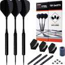 Franklin Sports Steel Tip Dart Set - Game Room Ready with Standard Flights, Slim Flights, Nylon and Aluminum Shaft - Perfect for Family Game Room Fun with Friends