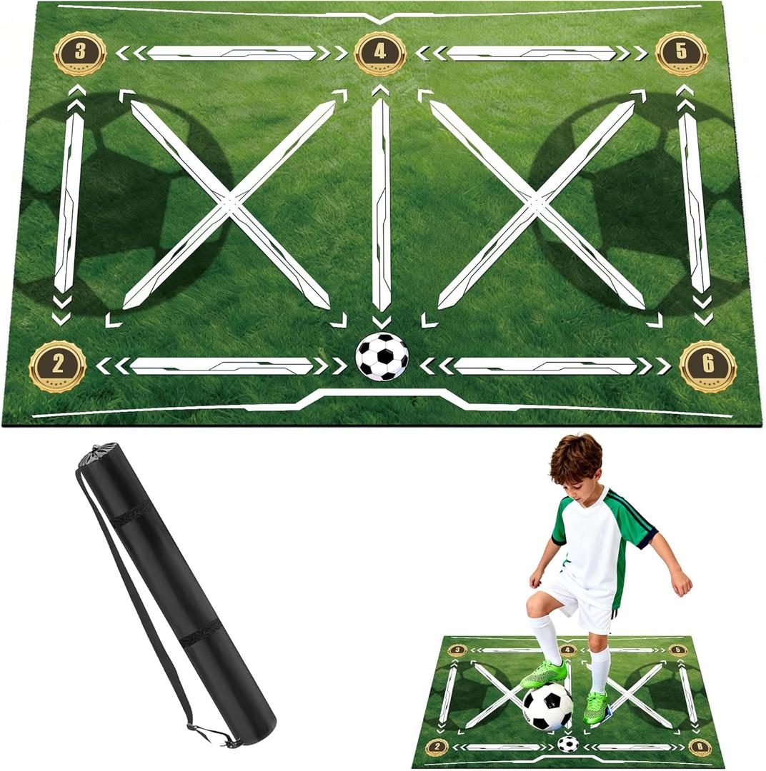 Soccer Footwork Training Mat with Storage Bag | Agility & Footwork Drill Mat for Indoor & Outdoor Use, 35''x24''