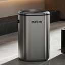 MRBIN Stainless Steel Motion Sensor Tall Bathroom Trash Can with Lid, 5 Gallon Automatic Kitchen Garbage Pail, Electric Covered Silver Metal Waste Basket for Bedroom, Rv, Restroom, Eclipse Grey