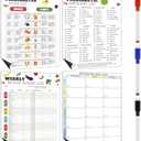 Xuhal 4 Pcs Magnet Prediabetic Grocery Lists Chart 8.3 x 11 Prediabetic Meal Planner Magnetic Grocery Food Journal Log Blood Glucose Values Record Sheet with 3 Dry Erase Pens VS Xuhal 4 Pcs Magnet Diabetic Food List and Meal Planner 8.3 x 11 Diabetes