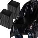 100 Pcs Disposable Salon Cape, Disposable Capes Hair-Salon, Hair Stylist Waterproof Shampoo Apron for Barbers,Beauty Salon,Hair Dye,Perming (51.2 x 36.2 Inch,Black)