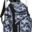 Baseball Bag for Youth and Adult, Softball Bag 50L Large Capacity Holds 4 Bats, Equipment Backpack with Shoes Compartment (Blue Camo)