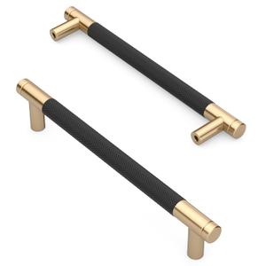 Asidrama 10 Pack 7.5 Inch(192mm) Matte Black Cabinet Pulls Knurled Cabinet Handles Cupboard Handles Kitchen Cabinet Hardware for Cupboard Drawer Pulls