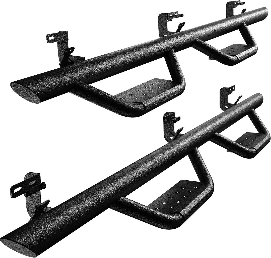 Running Boards Side Steps Compatible with 2009-2018 Dodge Ram 1500(Incl. 2019-2024 Classic), 2010-2026 2500 3500 | Crew Cab | Textured Black Drop Step Rail