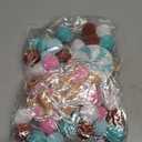 Newwiee Christmas Felt Garland 3D Felt Gingerbread Garland Hanging 8.2 ft Candy Pom Ball Banner for Christmas Holiday Playroom Mantel Wall Decoration