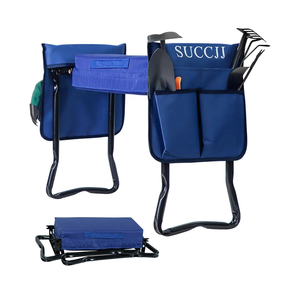 Garden Kneeler and Seat Heavy Duty,Gardening Stools and Seats for Seniors,Garden Seat and Kneeler Foldable Kneeling Bench with 2 Tool Pouches,Extra Wide Garden Bench for Kneeling and Sitting, Blue