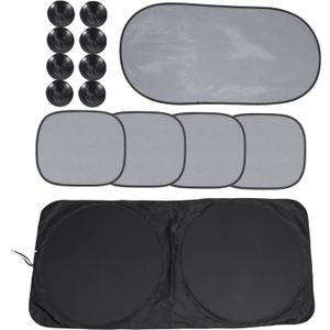 CHILDWEET Car Side Window Sun Shade Suction Cup UV Protection Nylon Mesh Auto Curtain for Heat Block Fits Most Vehicles for Summer Travel