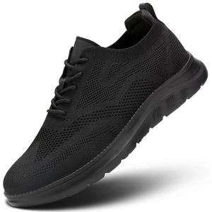 Mens Oxfords Business Shoes Fashion Mesh Lightweight Soft Sole Casual Dress Walking Work Sneakers Comfortable Black