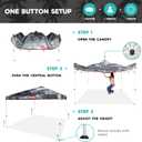 Quiksilver 10x10 Pop Up Canopy UPF 50+ Outdoor Beach Tent with One-Push Setup Portable Shade Shelter for Beach, Tailgate, Festivals, Camping Water-Resistant Folding Gazebo with Wheeled Bag