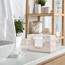 Paper Towel Dispenser Countertop, White Washed Wood Bathroom Paper Towel Holder, Napkin Holder for Kitchen, Countertop Multifold C-Fold, Z-Fold, Trifold Paper Hand Towel Dispenser for Toilet