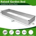 2PCS 12x3x1ft Galvanized Raised Garden Bed,Outdoor Planter Box Metal Patio Kit Planting Bed for Vegetables Flowers Herb,Silver