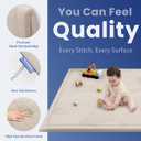 Baby Play Mat for Floor,1.3" Thick Elasti-Foam 7450 Playpen Mat for Toddlers Infant Kids,Water-Repellent Soft Coral Velvet for Tummy Time, Non-Slip Backing for Crawling,Tatami Style(Beige)