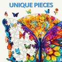 Wooden Puzzles for Adults, 300 Pieces Adult Puzzles, Unique Mandala Butterfly Puzzles Gifts for Cat Lover, Wooden Puzzle Games (L-15.7 * 14.1in)