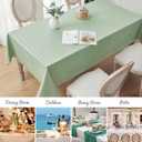 Veblandy 2 Pack Rectangle Tablecloth, 60x120 inch, Water Resistant Wrinkle Free Linen Textured Table Cloth Washable, Decorative Fabric Table Cover for Dining, Party and Camping, Sage Green