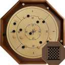 27 Inch Tournament Crokinole Board Game with 22” Playing Surface, Metal Peg