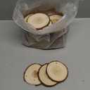 Fuyit Natural Wood Slices, 30 Pcs 3.5-4 Inch Unfinished Predrilled Wooden Circles Tree Slice with Hole & Barks for DIY Arts Craft Christmas Ornaments