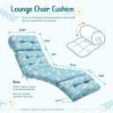 2 Pcs Outdoor Chaise Lounge Chair Cushion 75.1 x 22.8 x 4.7 Inches 100% Waterproof Replacement Cotton Patio Pool Lounge Chair Cushion for Outdoor Furniture with Ties, Blue Daisy