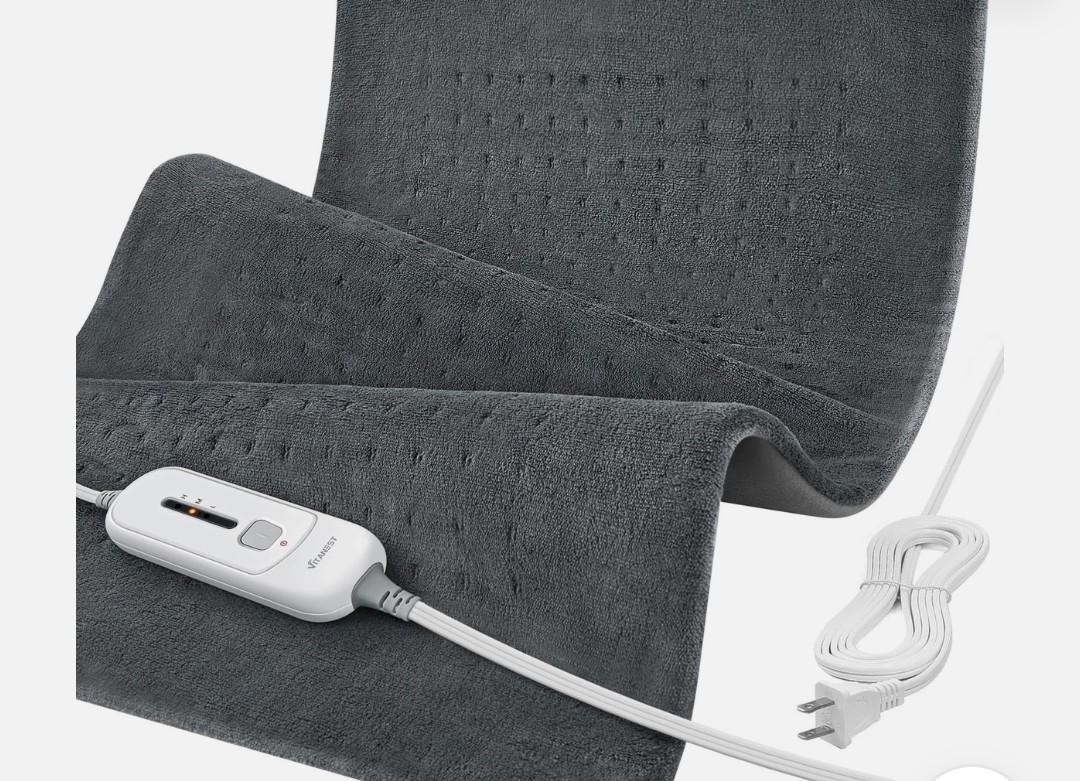 VITANEST Heating Pad for Back Pain Relief Extra Large Heating Pad for Period Cramps 18" x 33" Hot Pad for Arms, Abdomen, Shoulder, Knee 3 Heat Settings and 2H AutoOff, Gifts for Women and Men, Gray