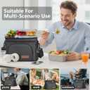 ExtraCharm Insulated Lunch Bag for Women/Men - Reusable Lunch Box for Office Picnic Hiking Beach - Leakproof Cooler Tote Bag Organizer with Adjustable Shoulder Strap for Adults - Black