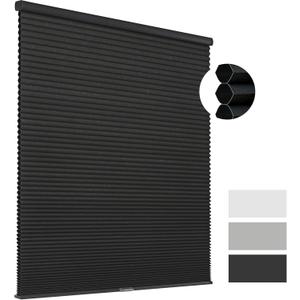Joydeco Cellular Shades Cordless, Blackout Shades Cellular Blinds for Indoor Windows, Blackout Blinds Honeycomb Blinds Window Shades for Thermal Insulated & Noise Reduction (Black, Custom Size)