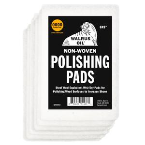 WALRUS OIL - Non-Woven Sanding/Polishing Pads for Woodworking and Metal Buffing, Size 6"x9" - Pack of 10 (0000 Non-Abrasive)