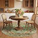 RELEANY Area Rugs 6ft Washable Non-Slip, Floral Vintage Distress Print Pattern Medallion Carpet for Living Room Bedroom Dining Room, Brick Red Rust Neutral Brown Burnt Orange