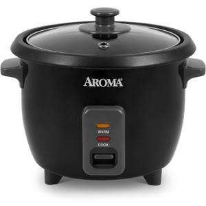 Aroma Housewares 1.5Qt. Rice & Grain Cooker (ARC-363NGB),Black,6-Cup Cooked / 3-Cup Uncooked
