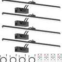 4 Pack Picture Lights for Wall, 23in Art Lighting for Paintings Cordless, 6400mAh Rechargeable Battery Operated Picture Light with Remote Dimmable and Timer for Artwork, Gallery, Frame, Display, Black