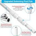 YEECHUN Professional 15 Foot Swimming Pool Pole Telescopic Aluminum Fits Pool Net Skimmer Rake Vacuum Head Brush Cleaning Equipment Heavy Duty,for Skimmer Nets, Vacuum Heads and Brushes