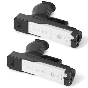 GLCONN Motion Plus Compatible with Wii and Wii U Controller, Gaming Accessories for Wii and Wii U Games - Set of 2 (Black)