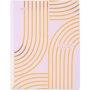 Five Star Composition Book, College Ruled Paper, 7-1/2" x 9-3/4", 80 Sheets, Hardcover, Lilac and Metallic Gold Arches (850111F-AMZ)