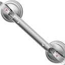 17 Inch Grab Bars for Bathtubs and Showers, Seniors Handles for Elderly Strong Suction Handicap Safety Handrail for Bathroom Toilet Tiles Glass Gray Silver