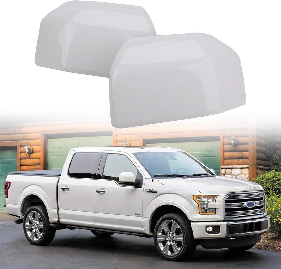 Oxford White Mirror Cover Caps Compatible with Ford F150 2015 2016 2017 2018 2019 2020 Door Rear View Upgrade