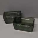 Set Of 2 Storage Organizer Bins Wall Mounted Shower Basket, Shower Caddy Stackable Clear Plastic Makeup Organizer Adhesive Hanging Bin for Bathroom, Kitchen, Cabinet, Pantry, BPA Free, Green