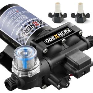 [Upgraded Version] RV Fresh Water Pump, 12V DC 6GPM 70PSI Self-Priming Diaphragm With Pressure Switch and Strainer for RV, Marine, Yacht, Caravan (6 GPM)