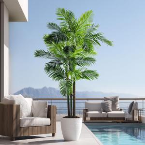 Erimda 8.2FT Artificial Phoenix Palm Tree Artificial Plants Indoor Outdoor Large Faux Coconut Silk Palm Tree Tropical Fake Tree Faux Sago Palm Plant for Modern Farmhouse Yard Outside Patio Poolside