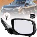 Right Passenger Side Mirror For Honda Accord 2013 2014 2015 with Power Glass Heated turn signals and Camera Replace 76200T2GA42ZC (12Pins) (Black)